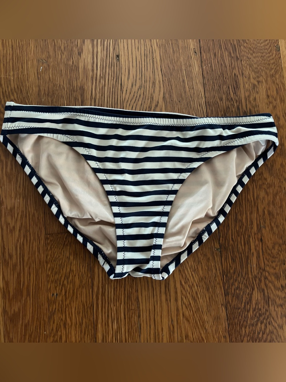 J. Crew Navy Cream Striped Hipster Bikini Bottom XS